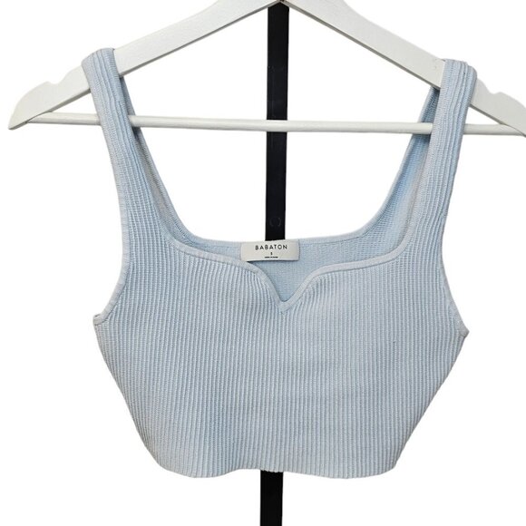 Aritzia Tops - Aritzia Babaton Womens Sculpt Knit Notch Crop Tank Size  Small